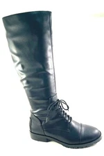 Chelsea Crew Midnight Black Stretch Knee High Low Heel Boot