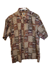 Kahala Hawaiian Islands Mens M Medium Cotton Fish Floral Short Sleeve USA MADE
