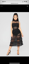 NWT FASHION NOVA SIZE LARGE SHEER RUFFLE DRESS