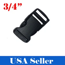 10X 3/4" Inch Plastic Black Strap Webbing Side Release Buckle Clasp Craft 2 CM