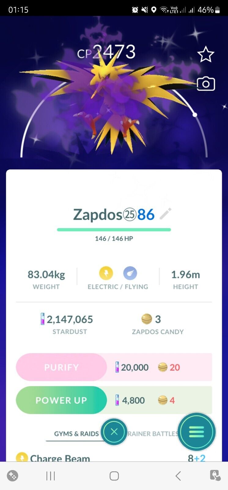 Shiny Shadow Zapdos TIME! 