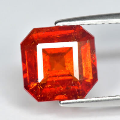 4.80Ct Octagan Cut_Sensational Reddish Orange Color Natural Spessartite Garnet
