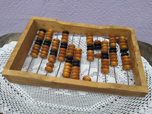 Ábaco soviético de madera, calculadora de tienda vintage. - Imagen 5 de 13