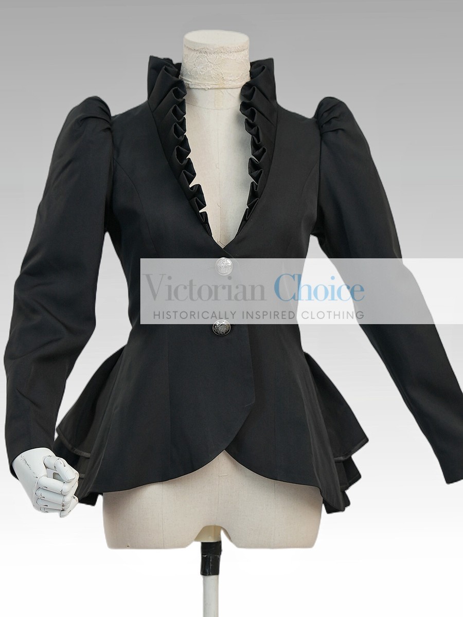 Black Edwardian Vintage Blazer Jacket Steampunk Gothic Girl