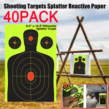 14'' Shooting Targets Reactive Splatter Range Paper Target Gun Shoot Rifle 80Pcs