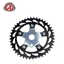 ALTALINE ONE PIECE CRANK 44 TEETH STEEL CHAINRING 1/2 X 1/8 BLACK/CHROME SPIDER.