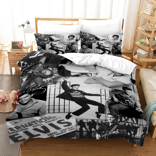 Elvis Presley Quit Duvet Cover Bedding Set+Pillowcase Single Double Queen Gift - Picture 9 of 41