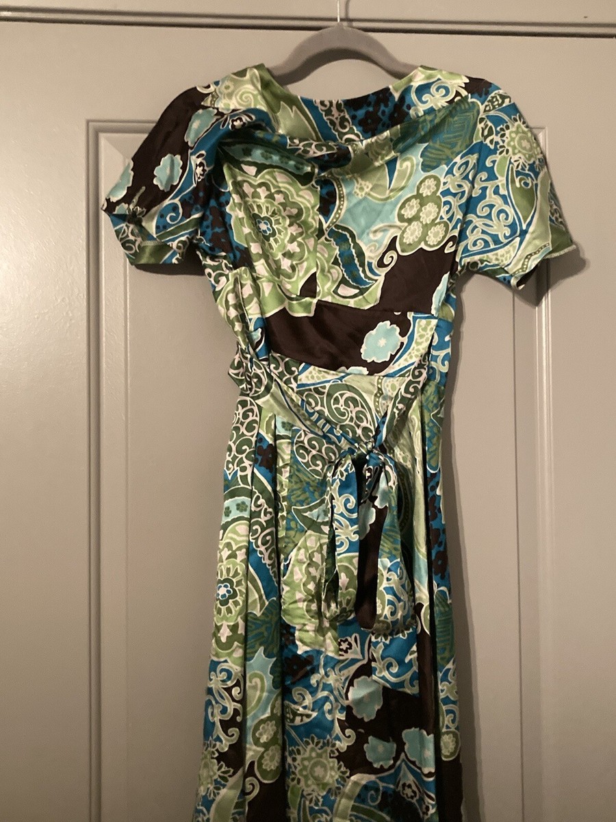 green emerald velvet dress BANANA REPUBLIC Green Wrap Dress Size 10