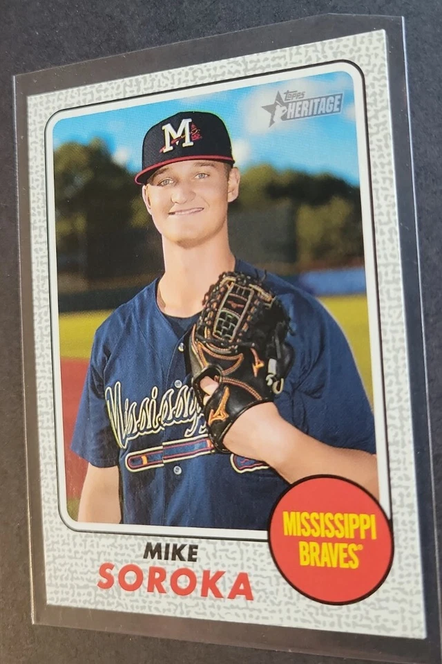 MIke Soroka 2017 Topps Heritage Minors Gray #3/25 RC PARALLEL SP Braves   - Image 3 of 4
