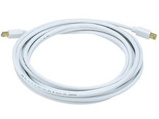 Monoprice 5993 15ft. 32AWG 8.64 Gbps White Mini DisplayPort Cable - Lot of 18