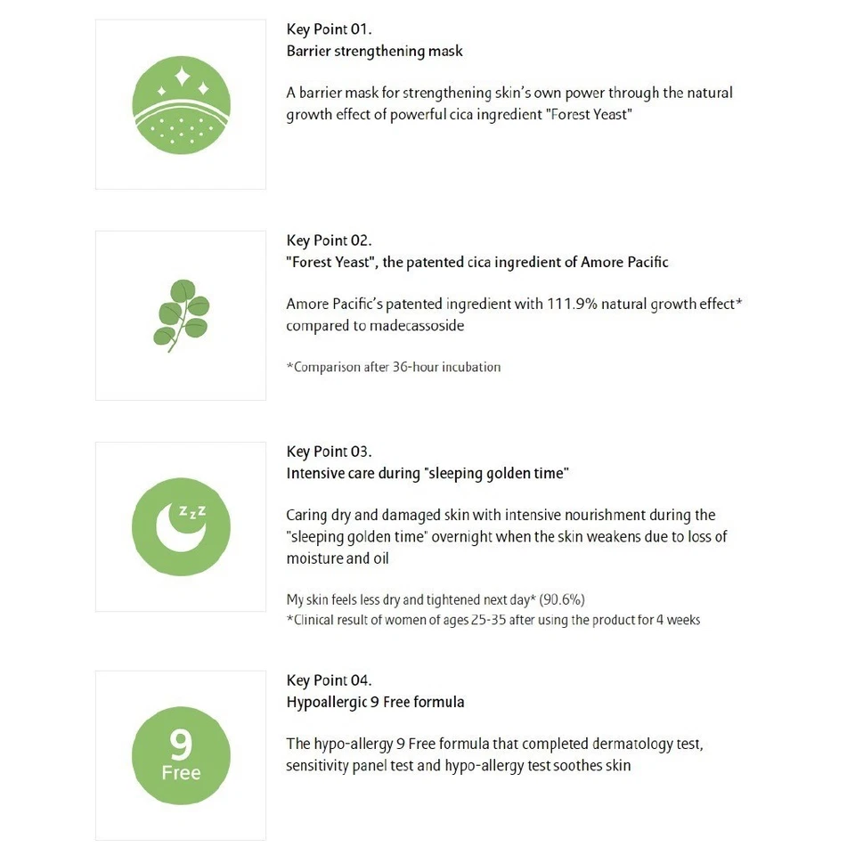 LANEIGE Cica Sleeping Mask 10ml 10pcs Soothing Care Moisturizing Night Cream NEW - Image 4 of 4