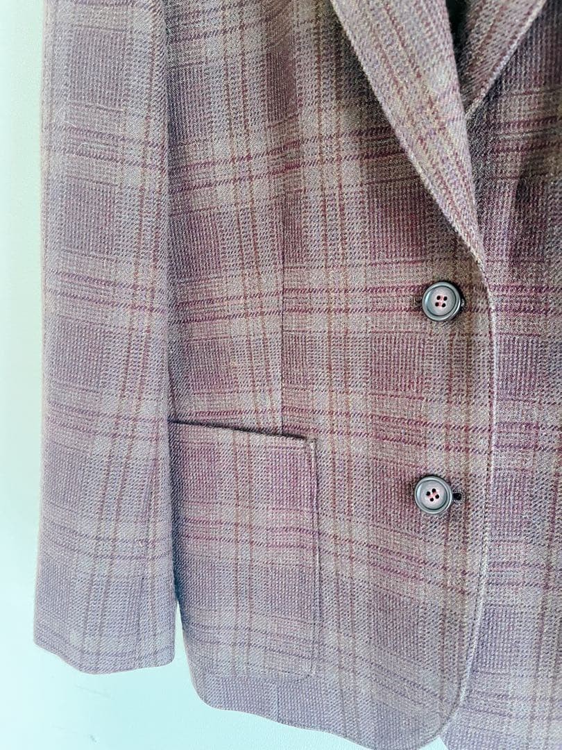 Cacharel Wool Jacket Check Pattern Tailored Jacke… - image 4