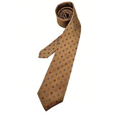Vintage Bert Pulitzer Men's All Silk Necktie Tan Paisley Pattern Classic