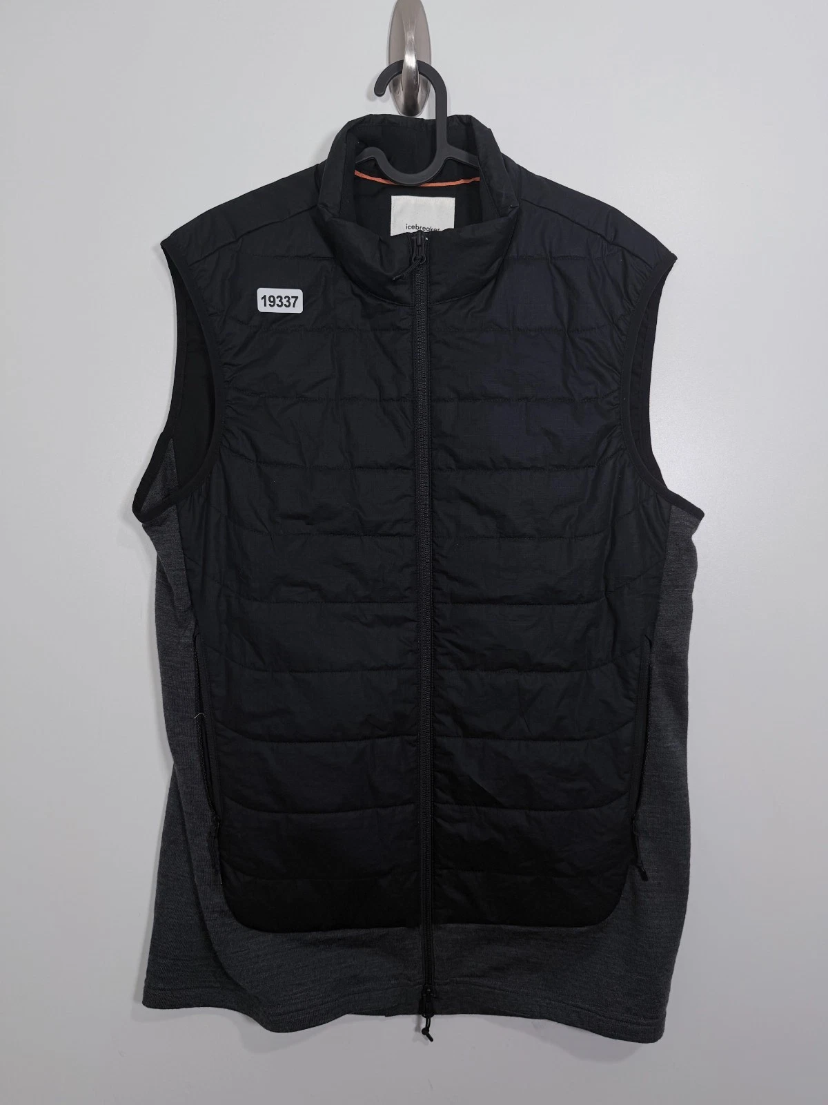 Icebreaker Men Full Zip Merinoloft Insulated Vest Travel Outdoor Black Sz Medium