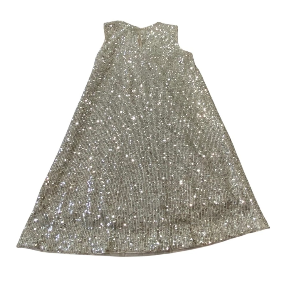 Vineyard Vines Girls silver sequin holiday dress Size medium - Image 2 of 4