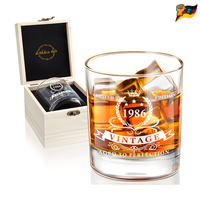 40 Geburtstag Whiskyglas Holzbox Geschenk FüR MäNner 40Er JubiläUm