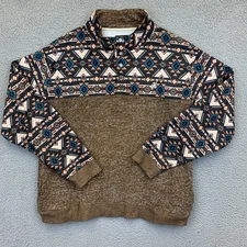 Hooey STEVIE BROWN TAN AZTEC PATTERN Mens Sz XXL Long Sleeve Sweater Shirt