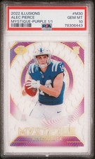 2022 Panini Illusions Mystique Purple #30 Alec Pierce RC ROOKIE COLTS 1/1 PSA 10