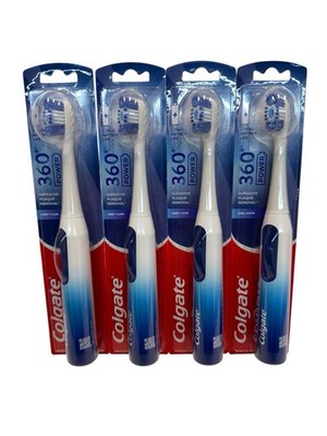 4PK - Colgate 360 Sonic Floss-Tip Battery Powered Toothbrushes Soft Bristles
