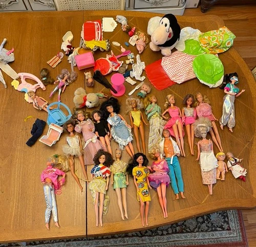 Lot  OfVintage 60s, 70s Barbie And Other Dolls With A Bunch Of Accessories