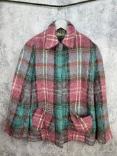 Vintage Andrew Stewart Scotland Mohair Wool Tartan Sleeveless Coat  Hat Size L