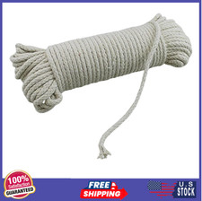 100Ft Heavy Duty Braided Cotton Rope Clothesline 6 1/4" 6 mm Multi Purpose Home