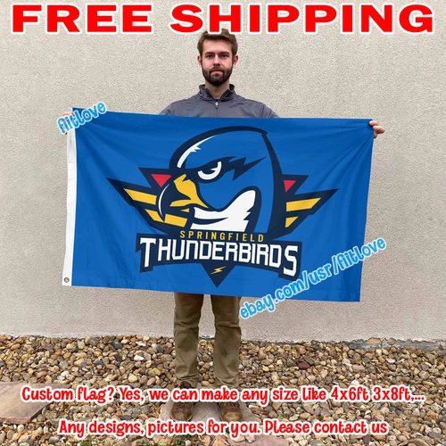 Springfield Thunderbirds Flag Banner 3X5 ft American Hockey League Home Decor