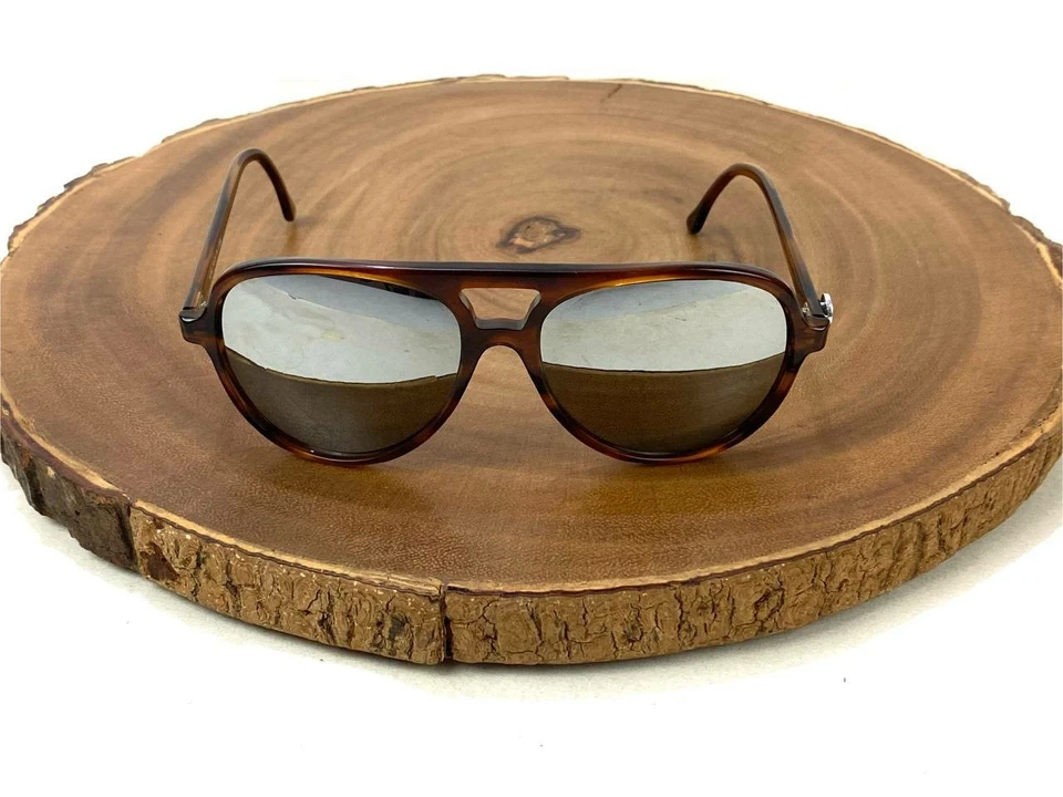 I SKI Sunglasses Tortoise Brown Mirrored Lenses Aviator Hand made in USA Vintage - Image 2 of 4