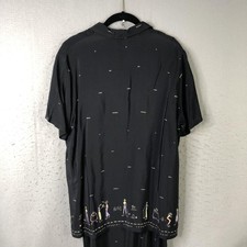 Vintage David Dart Dress Womens M Black Croquet Novelty Tank Maxi Made USA