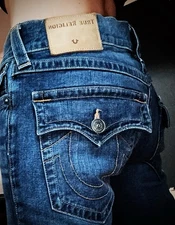 Men's True Religion ROCCO Relaxed Skinny Leg Denim Jeans 32x33 100%authentic