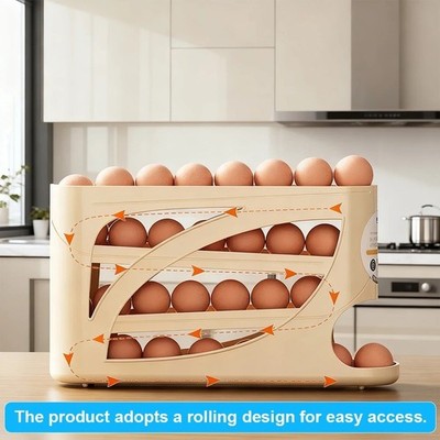 Rolling Egg Aufbewahrungsbox Kühlschrank Automatischer Eierspender Organizer