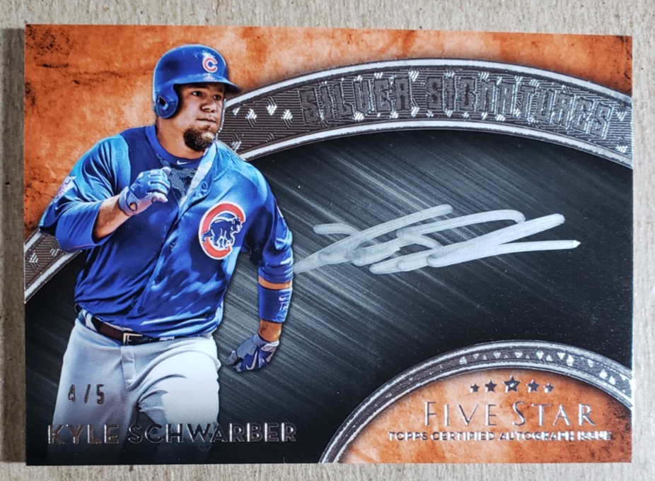 2017 Topps Five Star Silver Signatures Orange Kyle Schwarber Auto
