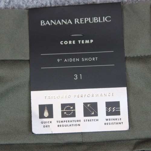 Pantalones Cortos Banana Republic Aiden Para Hombre 31 Elastizados 9" Entrepierna Chino Verde Núcleo Temp - Imagen 13 de 13