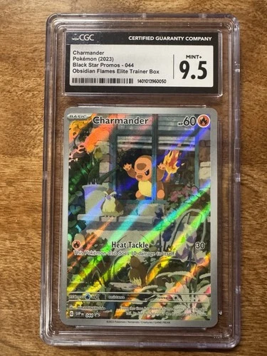 Pokemon 🔥 Charmander Obsidian Flames ETB Black Star Promo Holo #44 🪟 CGC 9.5