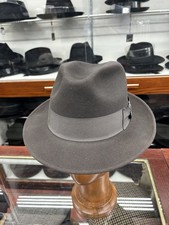 Stetson Saxon Men's Fur Felt Fedora Hat Made In The USA Dark GraySize 7