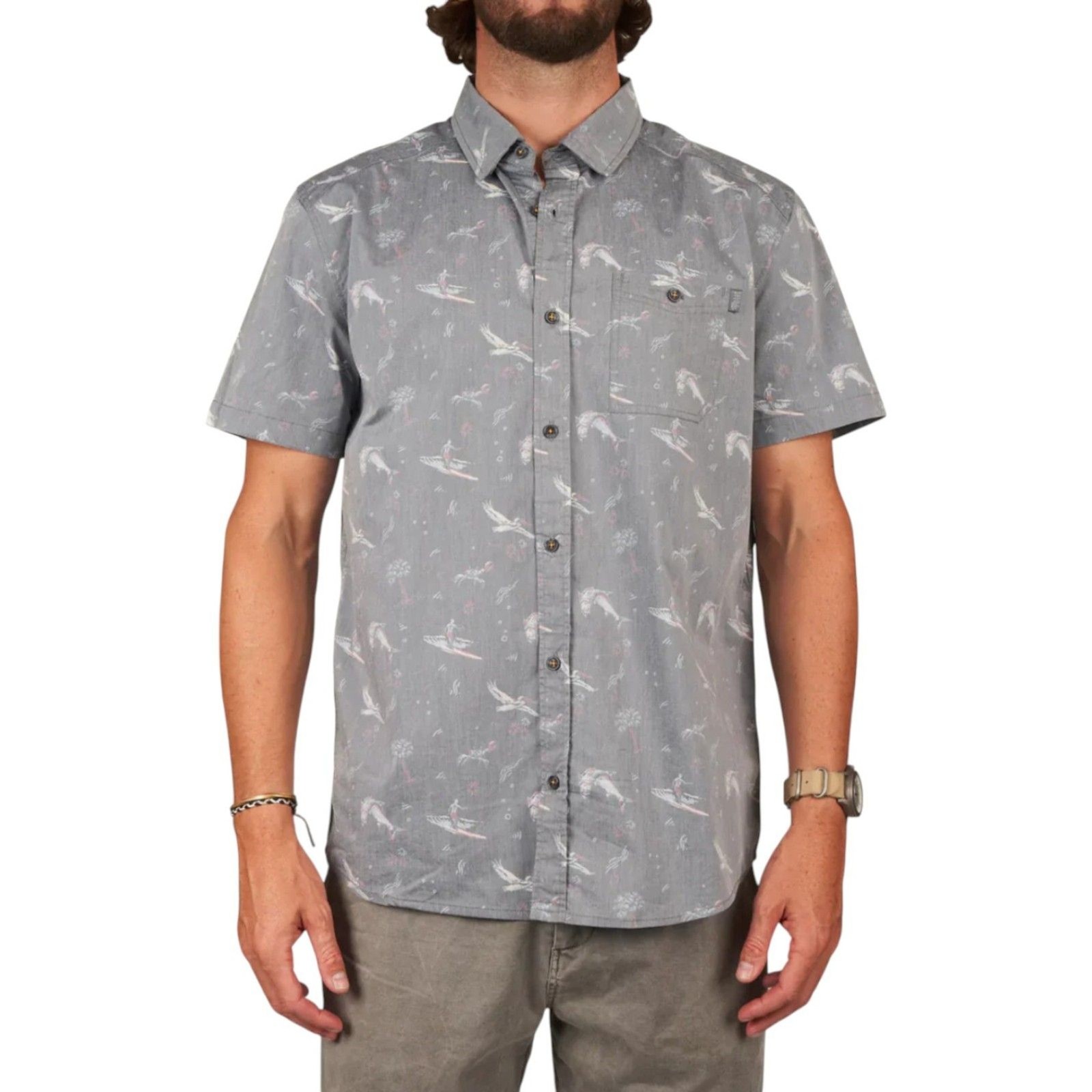 Marsh Wear Men's Hagood SS 2.0 Ride the Wave Shirt Gray XL