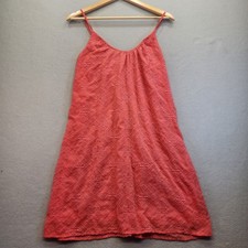 Lauren Conrad Coral Pink Embroidered Mini Dress Womens Medium Boho Summer Sun