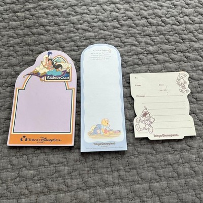 Tokyo Disneyland Memo Pad Set, Aladdin, DisneySea, Rare, Used, A6