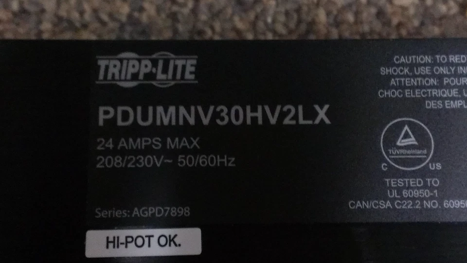 Tripp Lite 5.5kW Monitored PDU, LX Interface, 208/230V Outlets   PDUMNV30HV2LX - Image 3 of 4