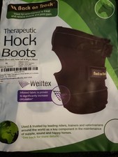 BACK ON TRACK Therapeutic Wraps Black Horse Hock Boots w/Hole (Pair) - Size XL BACK ON TRACK Therapeutic Wraps Black Horse Hock Boots w/Hole (Pair) - Size XL - Image 1