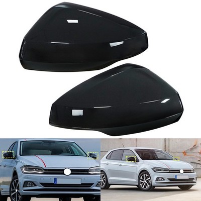 Für VW Polo AE AW BZ Auai A1 GB Schwarz Glanz Spiegel Gehäuse Spiegelkappen L+R