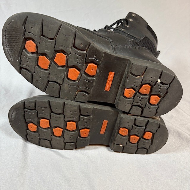 Harley-Davidson Black Leather Lace-Up Riding Boots with Orange Logo HARLEY-DAVIDSON Alexa Black Lace Up Zip Tall Knee High Biker  main image 2