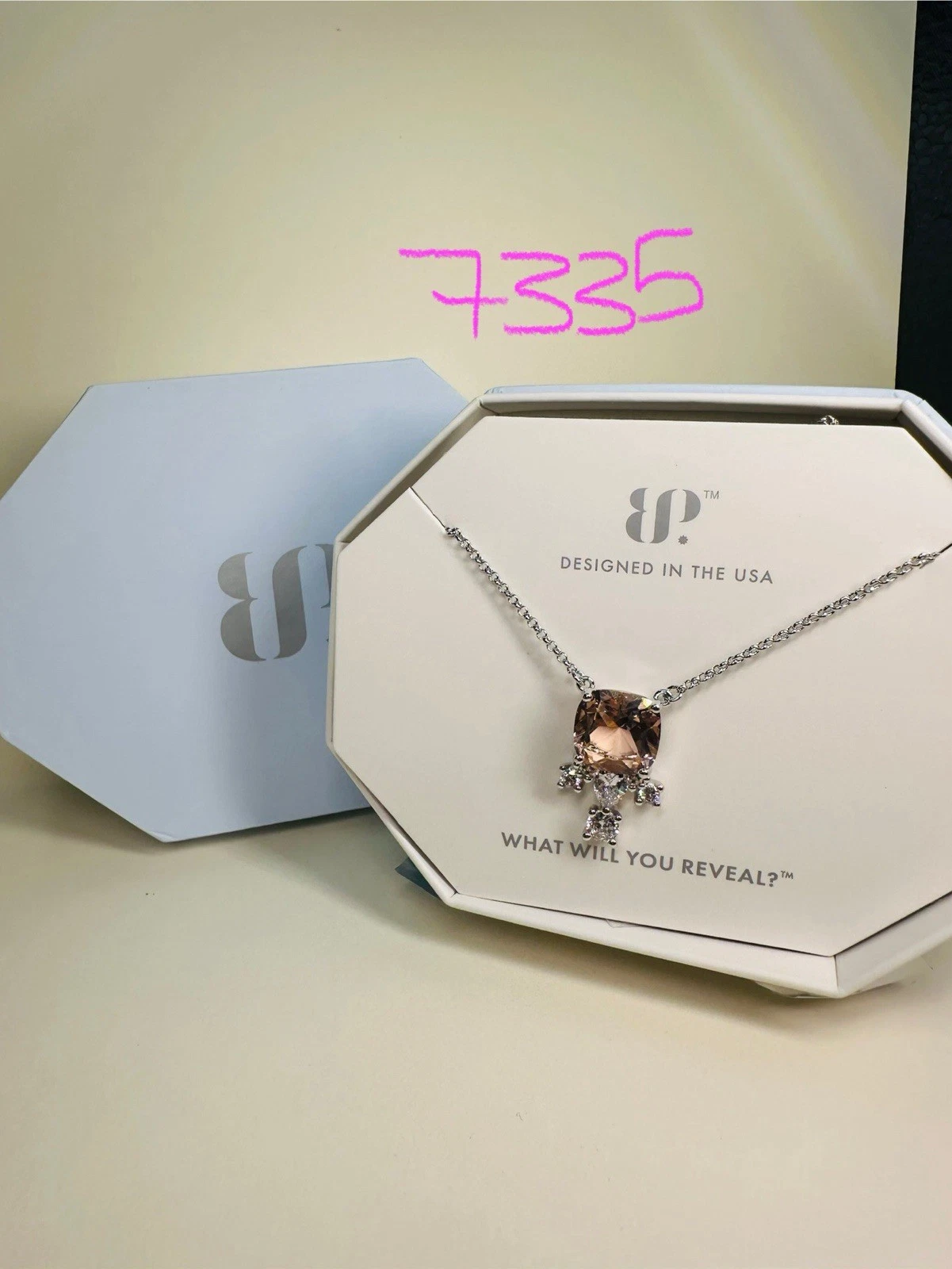 VETEMENTS Collana Bomb Party 18" RBP8329 Endless Daydreams LC Morganite Rodio P nuova con scatola