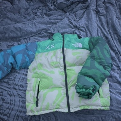 The North Face x Kaws Retro 1996 Nuptse Jacket  saftey green 