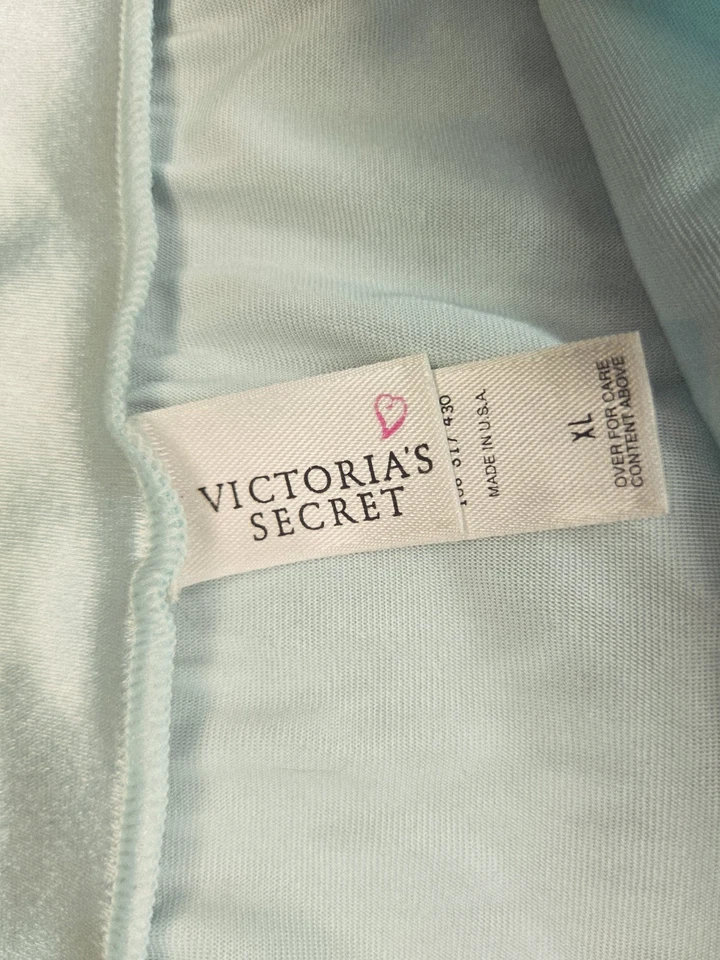 VintageVictoria's Secret Second Skin Satin Hi Leg High Cut Panties XL Turquoise - Image 3 of 4