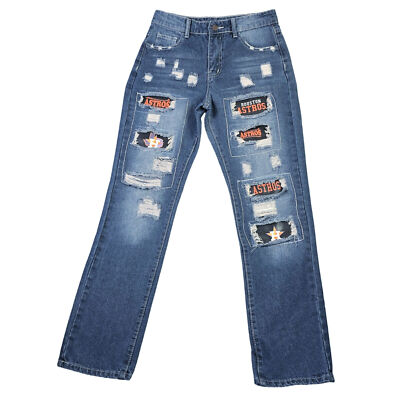 Houston Astros Distressed Straight Jeans Women's 28x30 Small MLB Fan Pants  | eBay