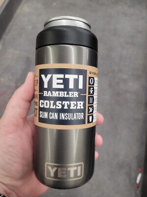 YETI Rambler 12 oz Colster Graphite BPA Free Slim Can Insulator
