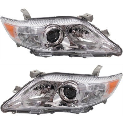 Headlight Set For 2010-2011 Toyota Camry SE LE XLE Left and Right Chrome Housing