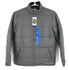 Weatherproof Vintage Mens Jacket Large Gray Puffer Quilted Faux Fur Lined