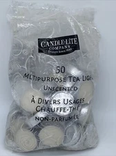 CANDLE-LITE 50 COUNT TEA LIGHTS MULTIPURPOSE UNSCENTED - BRAND NEW